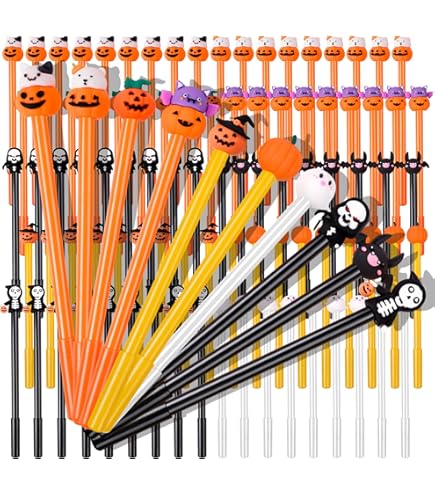 SAIWEILAI ONLINE 100 Pieces Halloween Ballpoint Pens Gel Ink